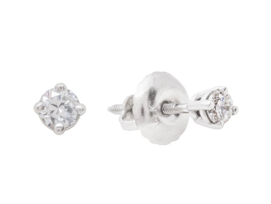 Boucles d'oreilles en or 14k avec diamant solitaire cultivé en laboratoire 0.20ct.