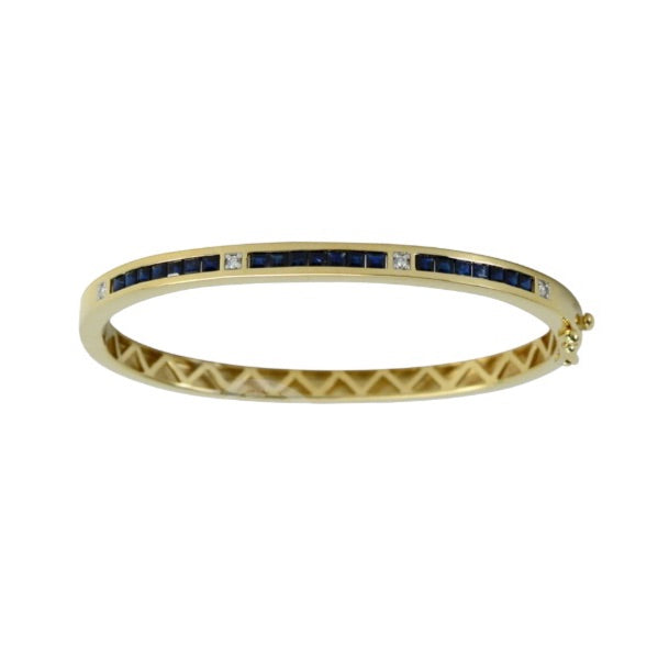 Bangle or jaune avec saphirs et diamants