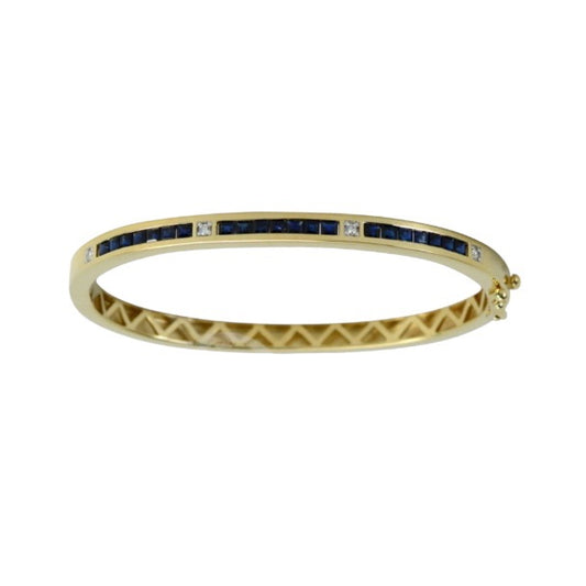 Bangle or jaune avec saphirs et diamants